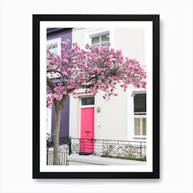 Pink Door Cherry Blossom Art Print