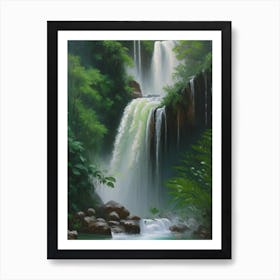 Saen Saep Waterfall, Thailand Peaceful Oil Art  Art Print