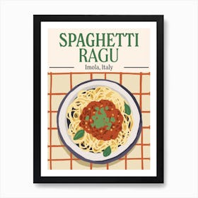 Spaghetti Pasta Ragu Food Kitchen Copy Art Print