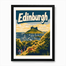 Aihrgdesign A Retro Travel Poster For Edinburgh Featuring Art 7acdf372 23e7 493d Ac2d F02cabf7fe71 3 Art Print