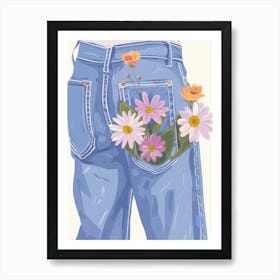 Blue Jean Bouquet Art Print