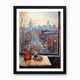 Winter Cityscape New York City Usa 4 Art Print