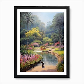 A Painting Of A Dog In Royal Botanic Gardens, Kandy Sri Lanka In The Style Of Impressionism 03 Art Print