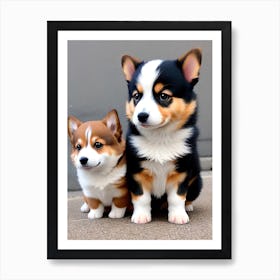 Pembrokeshire Corgi Puppies Art Print