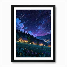 Night Sky Anime aesthetic 5 Art Print