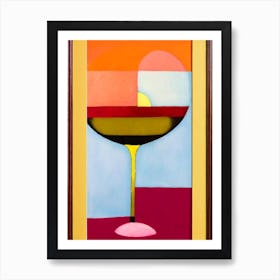 French MCocktail Poster artini Paul Klee Inspired Abstract Cocktail Poster Art Print