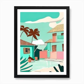 Caye Caulker Belize Muted Pastel Tropical Destination Póster