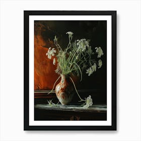 Baroque Floral Still Life Queen Annes Lace 3 Affiche