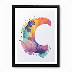 Colorful Letter C Illustration 1 Art Print