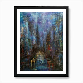 Cityscape At Night Art Print