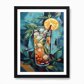 Long Island Tea Cocktail Oil Painting 3 Art Print