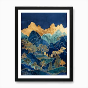 Chinese Mountain Landscape Art Print