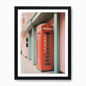 Retro Telephone Booth Photography Wes Anderson Style Art Print