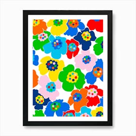 Colourful abstract floral print Art Print