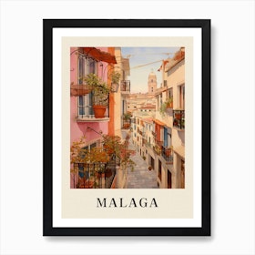 Seville Spain 4 Vintage Pink Travel Illustration Poster Art Print by MedArt  - Fy