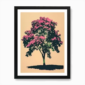 Alder Tree Colourful Illustration 3 1 Art Print