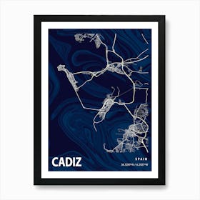 Cadiz Crocus Marble Map Póster