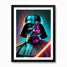 Darth Vader Star Wars Neon Iridescent (46) Art Print