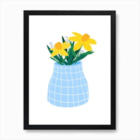 Daffodil Flower Vase Art Print