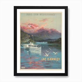 Le Lac D’Annecy French Travel Poster Art Print