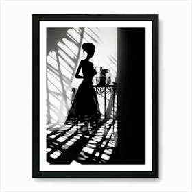 Shadows Abstract Black And White 3 Art Print