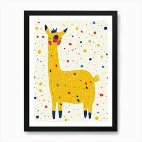 Yellow Llama 3 Art Print