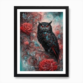 Roses Of The Owl Art Print