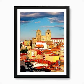 Porto Cathedral And Porto Skyline On A Sunny Day, Portugal Art Print