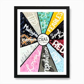 Eras TOUR taylor swift album titles 1 Art Print