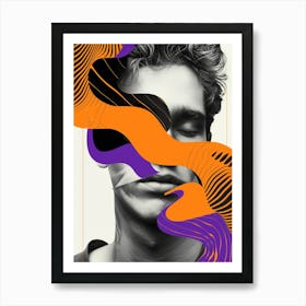 Faceless Male Orange and Purple 001 Art Print