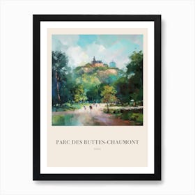 Parc Des Buttes Chaumont Paris France Vintage Cezanne Inspired Poster Art Print