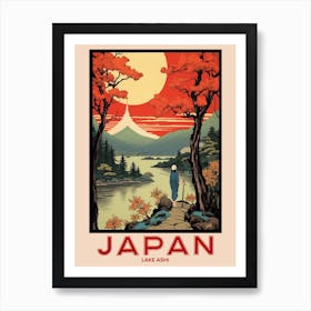 Lake Ashi, Visit Japan Vintage Travel Art 1 Art Print