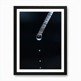 Tear Droplet Poised On The Edge Of A Cheek Cast In Sharp Relief Against A Somber Dark Background C Art Print