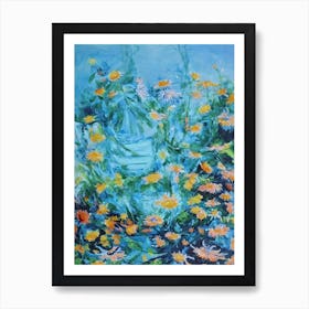 Calendula Floral Print Bright Painting Flower Art Print