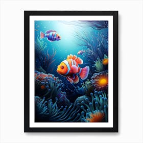 Clown Fish Underwater Art Print