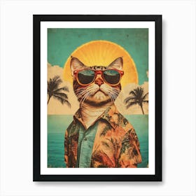 Vintage Retro Poster Cool Cat 11 Art Print