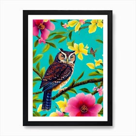Eastern Screech Owl Tropical bird Art Print