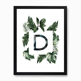 Botanical Alphabet D Art Print