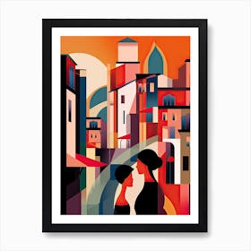 San Sebastian, Spain, Bold Outlines 1 Art Print