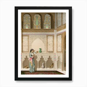 Vintage Arabesque Living Room Lithograph Plate No, 86 & 87, Emile Prisses D’Avennes, La Decoration Arab Art Print