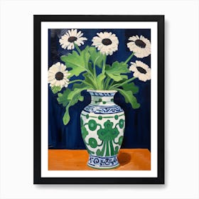 Flowers In A Vase Still Life Painting Cineraria 1 Art Print