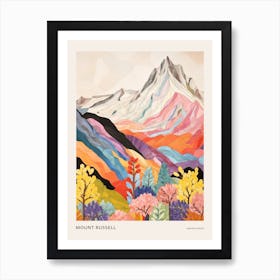 Mount Russell United States 2 Colourful Mountain Illustration Poster Art Print