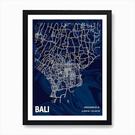 Bali Crocus Marble Map Art Print