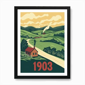 Aihrgdesign A Retro Poster Of A Peaceful 1903 Countryside Fea 260a2336 Bd18 4be9 B0d2 858aeafdfef6 2 Art Print