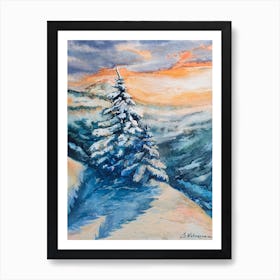 Trees On The Slope Of The Mountain Art Print