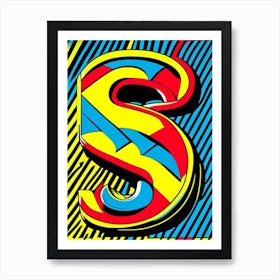 S   Letter, Alphabet Comic 3 Art Print