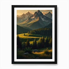 Sunset In The Mountains 22 Art Print