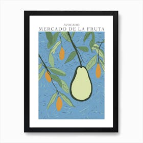 Mercado De La Fruta Avocado Illustration 4 Poster Art Print