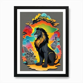 Lion In The Sky Art Print