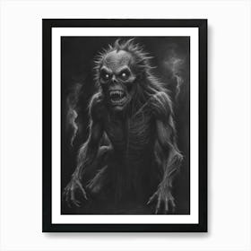 Freaky Demon Monster Sketch Art Print